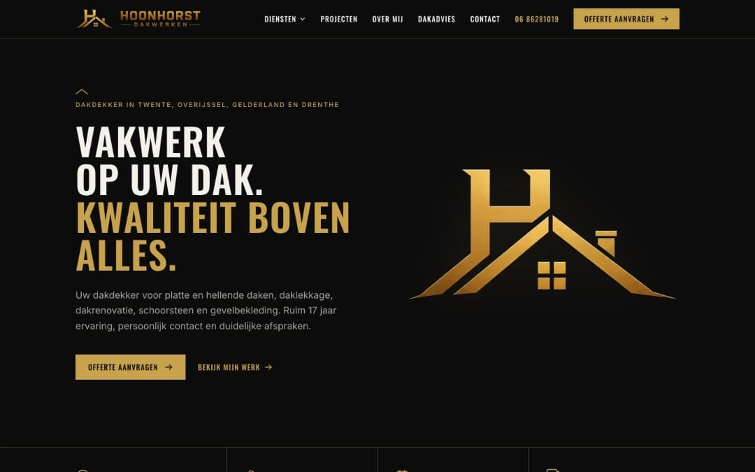 Website laten maken voor Dakdekker in Almelo: Hoonhorst Dakwerken